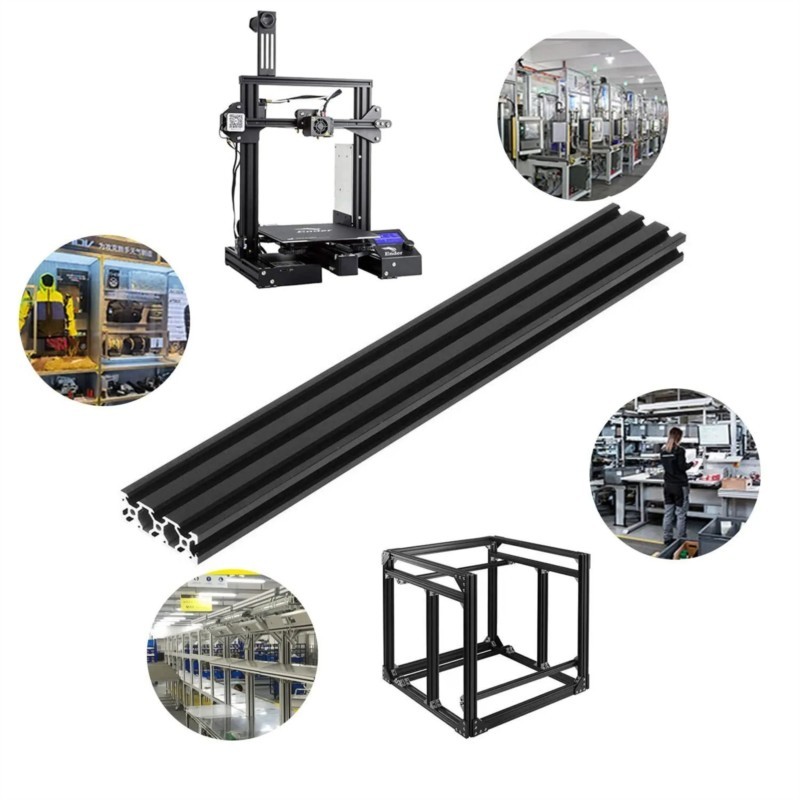 V Slot Aluminum Extrusion - 1 peça perfil de alumínio preto