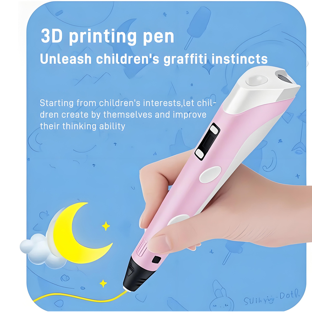 Caneta 3d com tela lcd compatí - 3D Printing Pen For Kids avaliação e preço