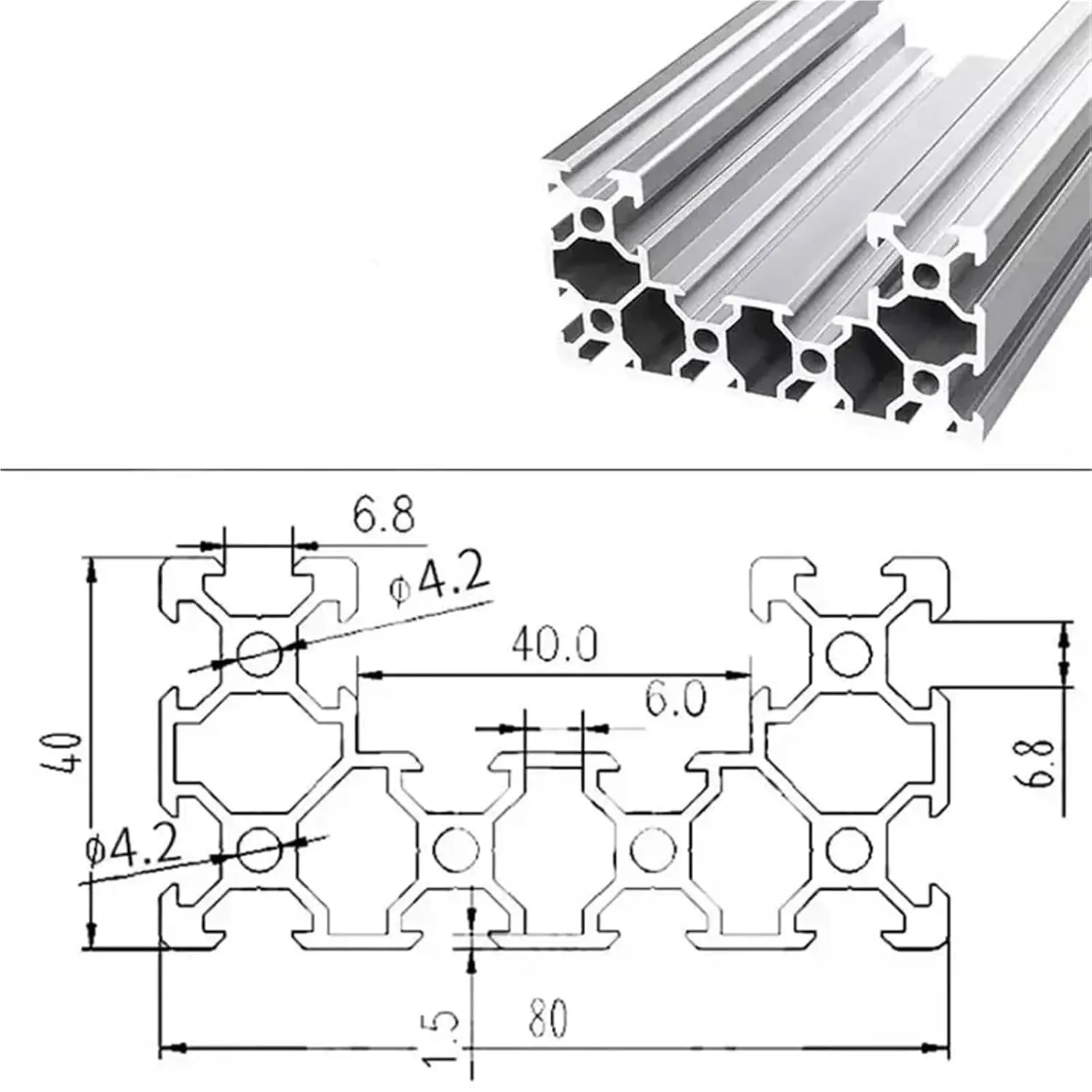 Perfil de Alumínio Industrial  - V Slot Aluminum Extrusion avaliação e preço