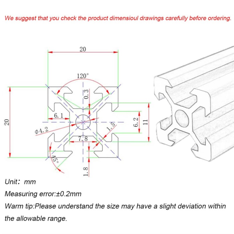 1/4 peças 2020 v-slot 2020v pa - V Slot Aluminum Extrusion avaliação e preço