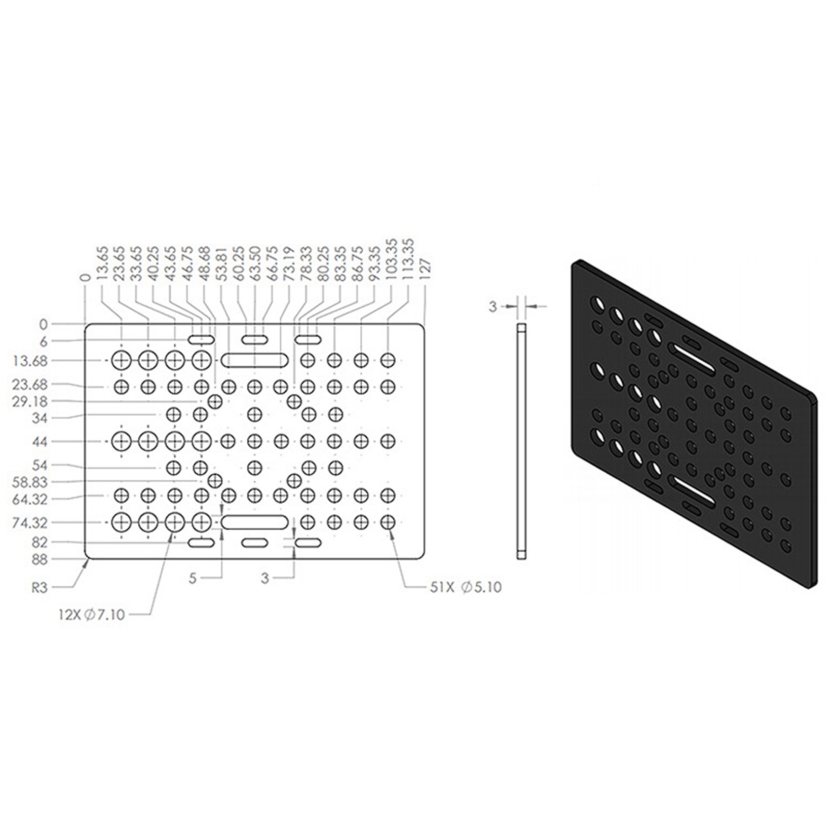 Placa Universal CNC A7THK-3X V - V Slot Aluminum Extrusion avaliação e preço